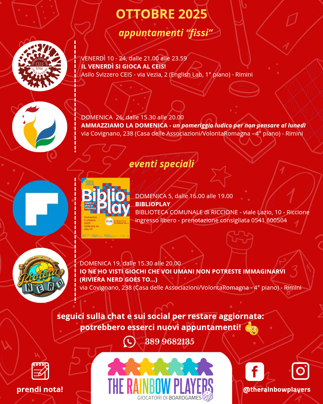 Scopri di più sull'articolo Ecco il calendario dei nostri appuntamenti di ottobre!